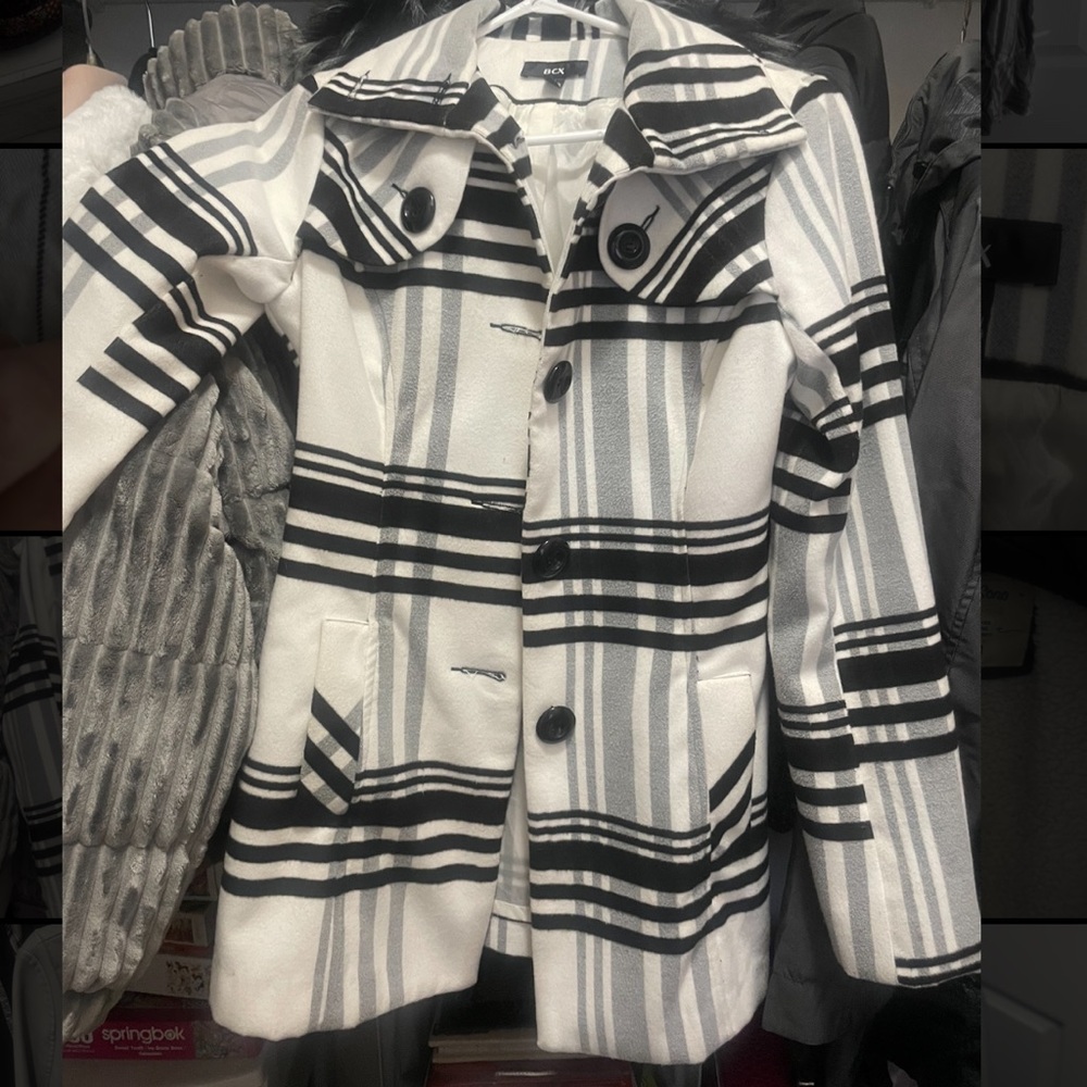 Plaid peacoat